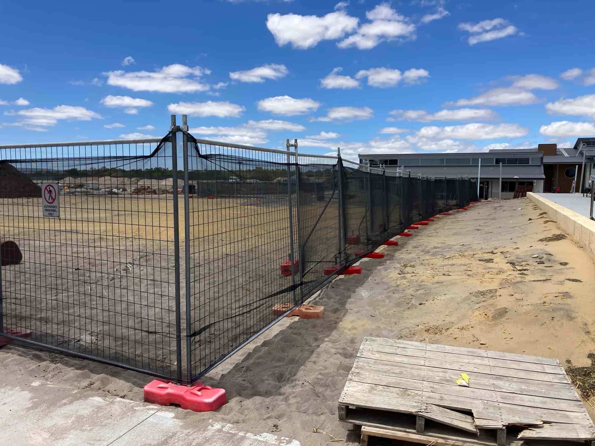 Temporary fencing surrounding a construction site in Perth